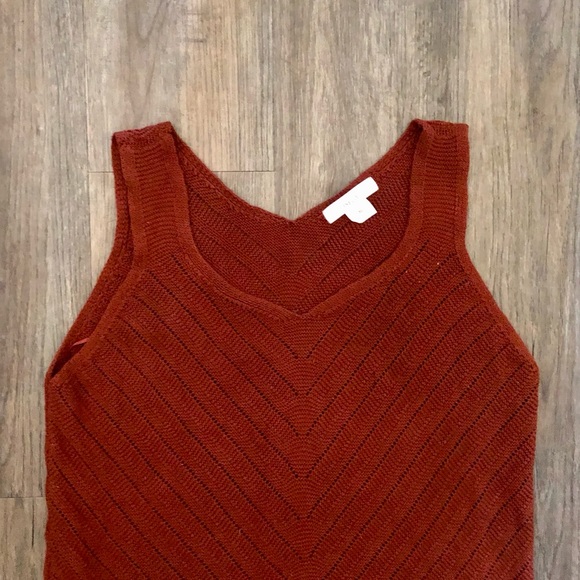 Anthro Isela Burnt Orange Knit Sweater Tank - Picture 3 of 7